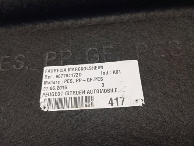 96776417ZD Peugeot/Citroen Półka kabiny tylna
