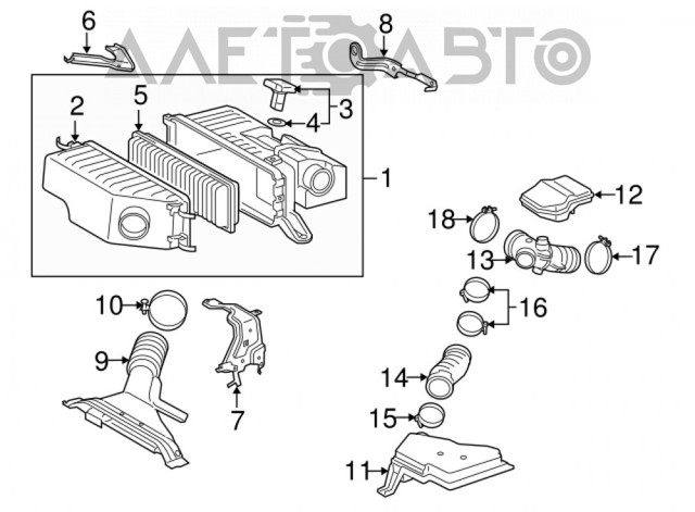 Wlot powietrza do filtra powietrza do Lexus RX 300/330/350/400H U3