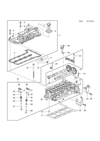 Uszczelka pokrywy zaworowej silnika 55571587 General Motors