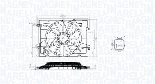 Do koszyka MTC784AX Magneti Marelli Silniczek wentylatora chłodzenia
