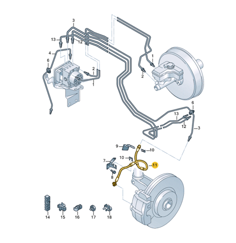5QM611701C VAG przewód hamulcowy przedni