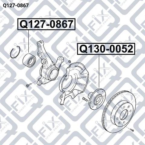 Do koszyka Q1270867 Q-fix Łożysko piasty przedniej