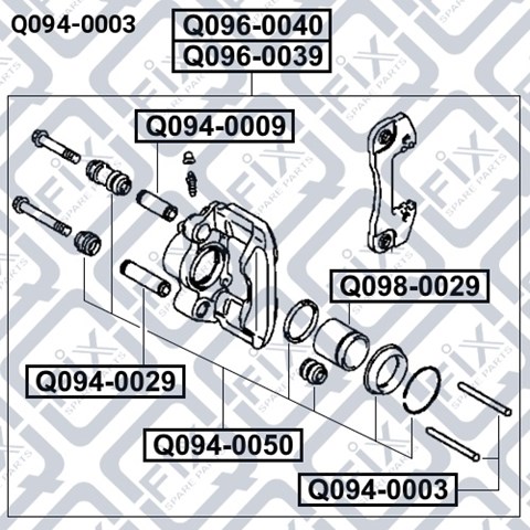 Q0940003 Q-fix Zestaw naprawczy zacisku hamulcowego tylnego