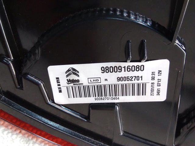 Lampa zespolona tylna prawa Peugeot/Citroen 9800916080