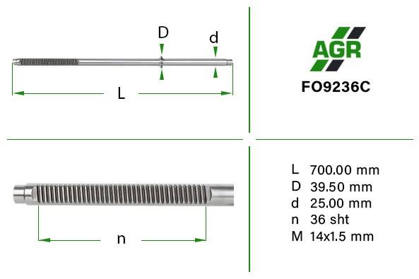 FO9236C AGR wał (pręt maglownicy)