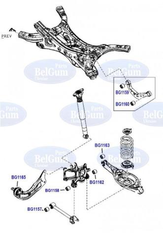 BG1163 Belgum Silentblock wahacza poprzecznego tylnego wewnętrzny