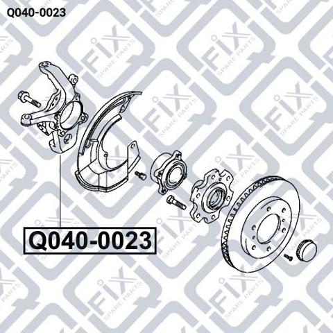 Do koszyka Q0400023 Q-fix Czop (zwrotnica) przedni lewy