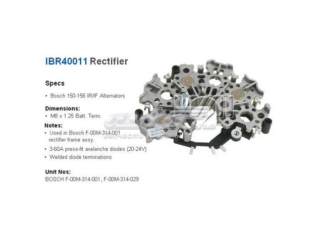 Mostek prostowniczy alternatora = Moster diodowy alternatora Transpo IBR40011 cena, od 60,09 USD