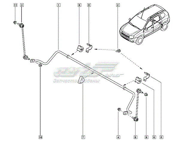 Stabilizator tylny do Renault DUSTER I HS