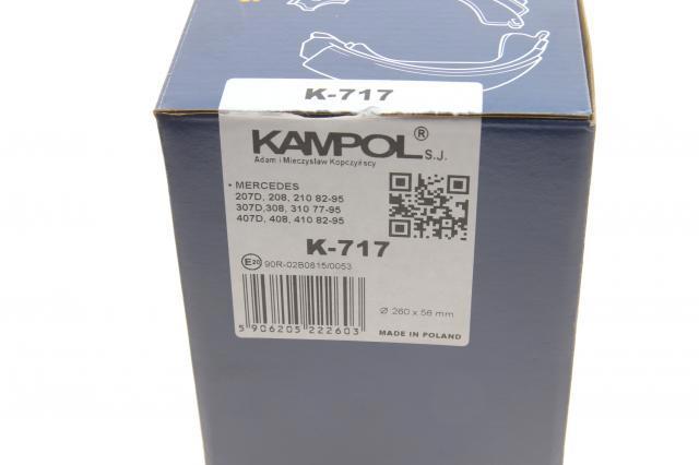 Klocki hamulcowe tylne bębnowe Kampol K717