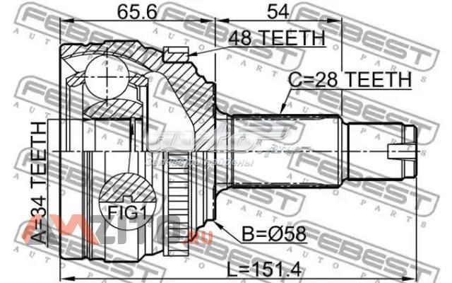 4130034400 Ssang Yong Przegub homokinetyczny zewnętrzny prawy przedni