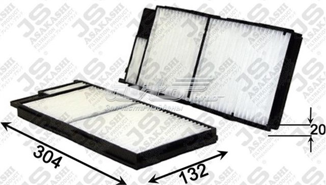 Filtr kabiny JS Asakashi AC1506SET cena, od 13,31 USD
