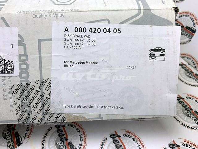 A0004200405 Mercedes Klocki hamulcowe przednie tarczowe