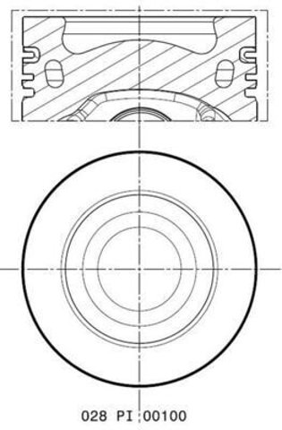 Tłok, komplet do jednego cylindru, 1. naprawa (+0,25) Mahle Original 028PI00100001 cena, od 149,88 USD