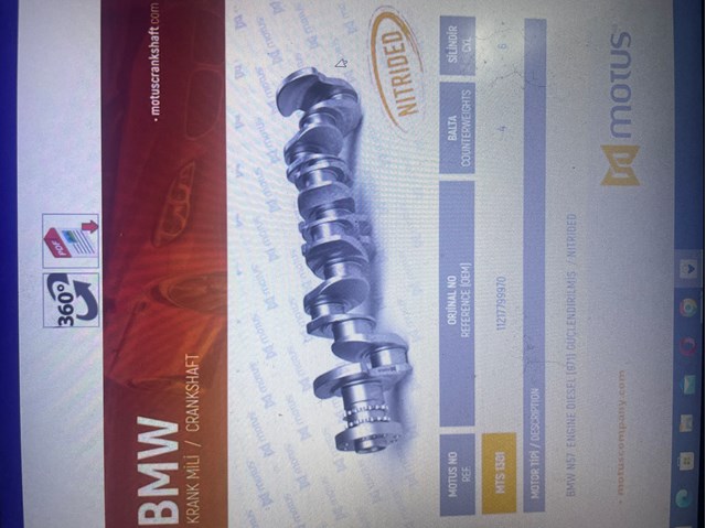 Wał korbowy silnika MTS1301 Motus