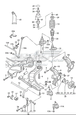 Amortyzator przedni VAG 1J0413031AM cena, od 59,12 USD