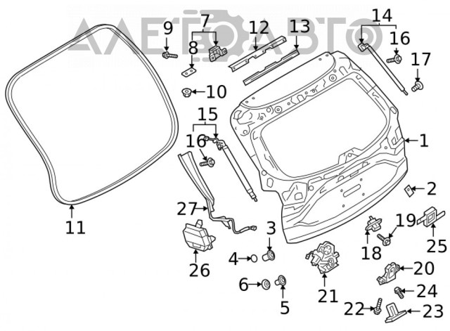 Przycisk blokady klapy bagażnika (drzwi 3/5) Mazda KB7W624B0 cena, od 16,79 USD