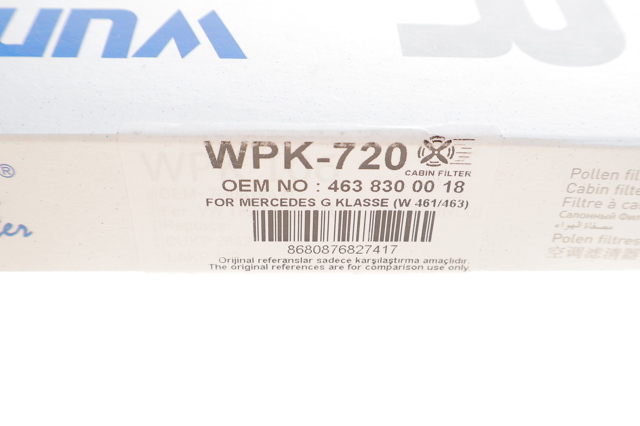 Filtr kabiny Wunder WPK720 cena, od 9,31 USD