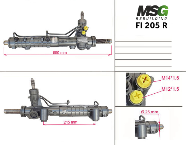 FI205R MSG Rebuilding Listwa kierownicza (maglownica)