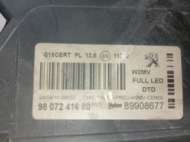 9807241780 Peugeot/Citroen Reflektor lewy