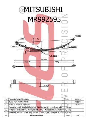 Do koszyka MR5195800019ZT TES Resor tylny