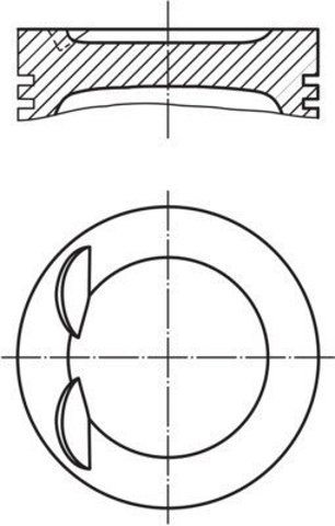 028PI00134002 Mahle Original Tłok, komplet na 1 cylinder, 2. naprawa (+0,50)