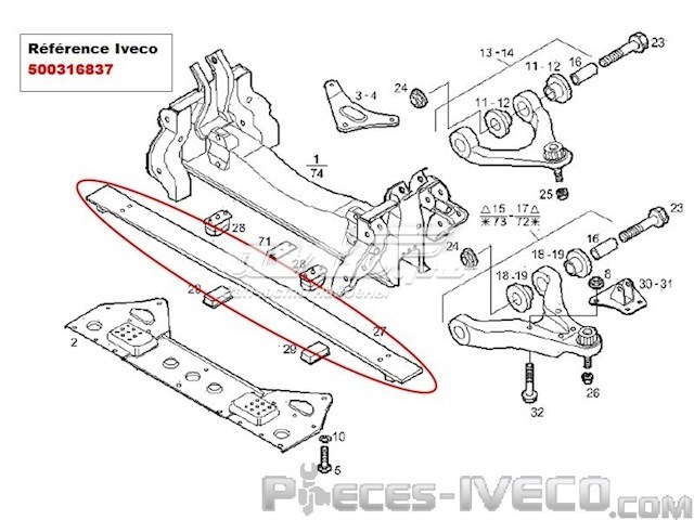 Resor przedni Iveco 500316837 cena, od 167,00 USD