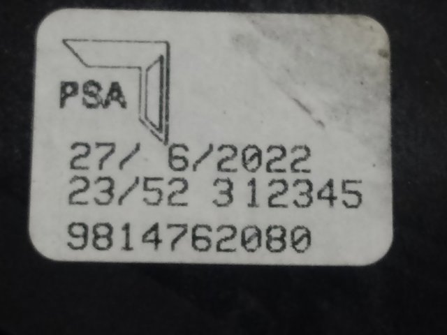  9814762080 Peugeot/Citroen