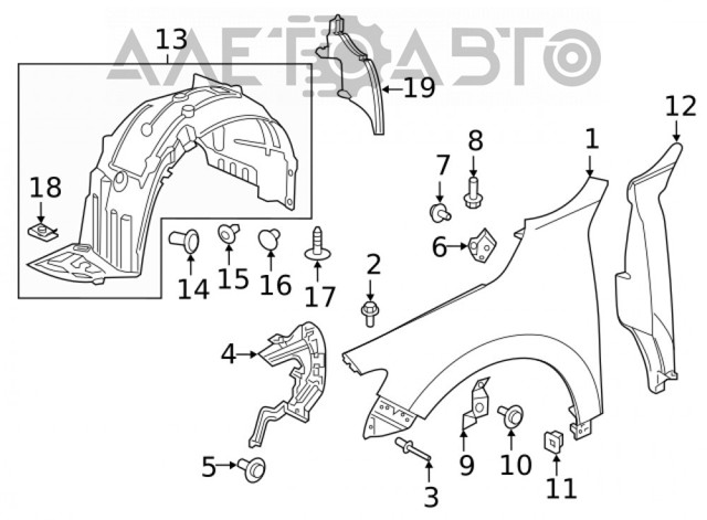 Błotnik przedni prawy Honda 60211TXMA91ZZ cena, od 427,93 USD