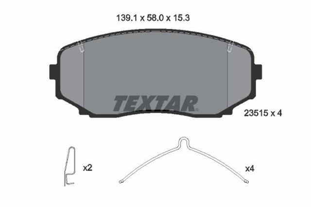 2351505 Textar klocki hamulcowe przednie tarczowe