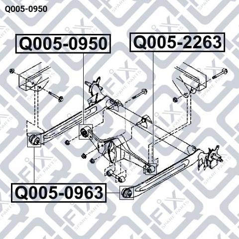 Do koszyka Q0050950 Q-fix Silentblock tylnego wahacza poprzecznego