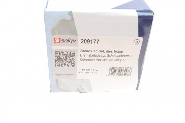 Klocki hamulcowe przednie tarczowe Solgy 209177 cena, od 21,96 USD
