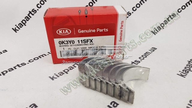 0K3Y011SFX Hyundai/Kia Panewki korbowodowe wału korbowego, zestaw, 2. naprawa (+0,50)