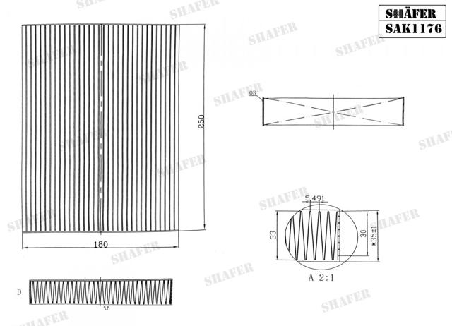 Filtr kabiny Shafer SAK1176 cena, od 11,66 USD