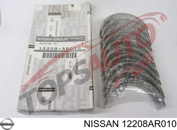Panewki główne wału korbowego, zestaw, 1. naprawa (+0,25) 12208AR010 Nissan/Infiniti