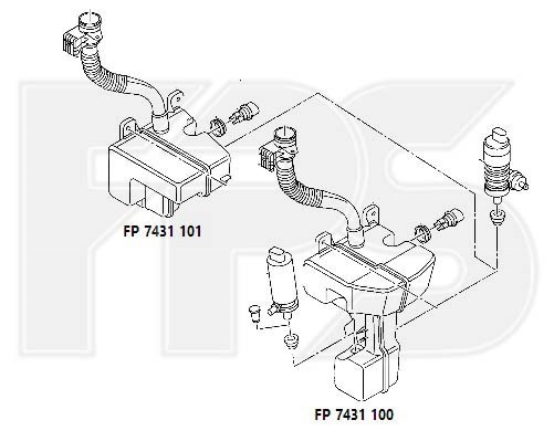 Zbiorniczek spryskiwacza szyb FPS FP7431101 cena, od 42,12 USD