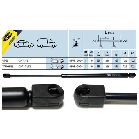 Amortyzator klapy bagażnika (3/5 drzwi-tylnych) GS0143 Magneti Marelli