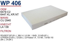 Do koszyka WP406 Wunder Filtr kabiny