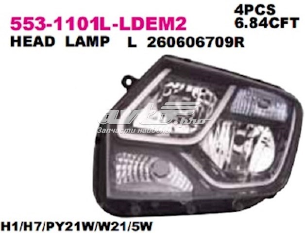 Do koszyka 5531101LLDEM2 Depo/Loro/Abakus Reflektor lewy