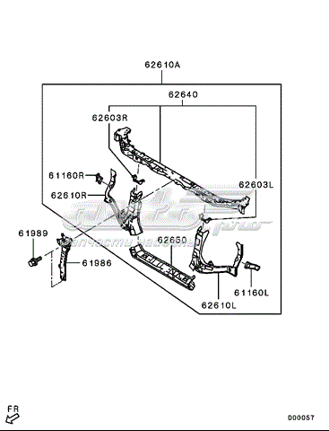 Osłona chłodnicy dolna (panel mocowania reflektorów) Mitsubishi Pajero IV LONG (V90)