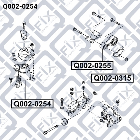 Q0020254 Q-fix Poduszka (podpora) silnika prawa