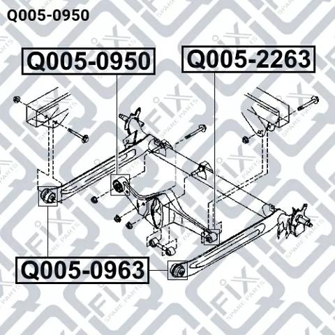 Silentblock tylnego wahacza poprzecznego Q0050950 Q-fix