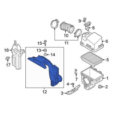 PAJ813200A Mazda Wlot powietrza do filtra powietrza