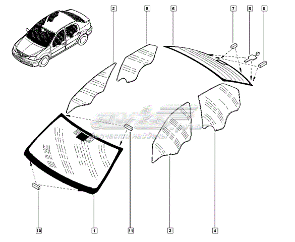 Szyba przednia 8200240517 Renault (RVI)