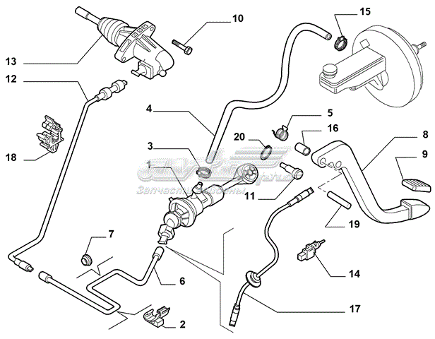 Cylinder roboczy sprzęgła Fiat/Alfa/Lancia 55199056 cena, od 49,43 USD