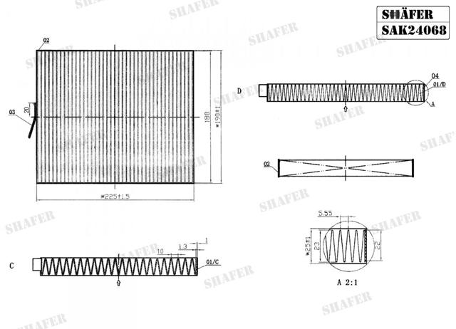 Filtr kabiny Shafer SAK24068 cena, od 7,30 USD