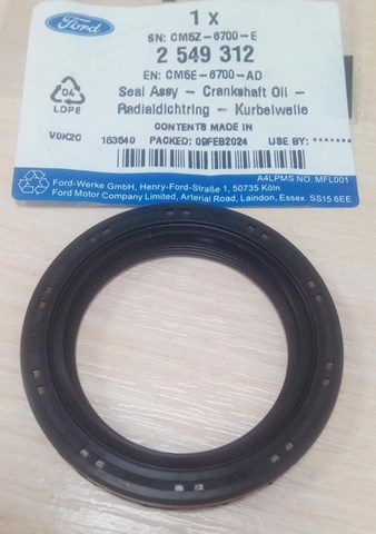 Do koszyka 2549312 Ford Uszczelniacz wału korbowego przedni