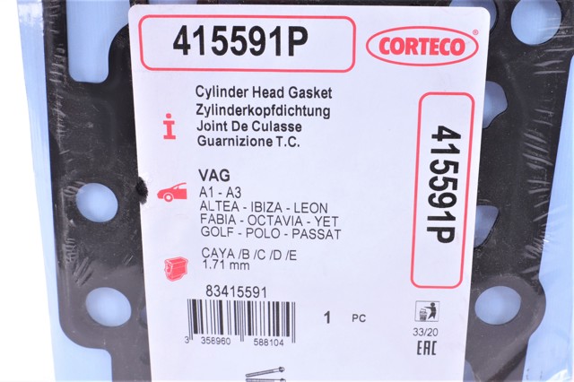 Uszczelka głowicy cylindrów Corteco 415591P cena, od 34,65 USD