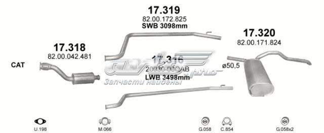 Tłumik, tylna część Renault (RVI) 8200171824