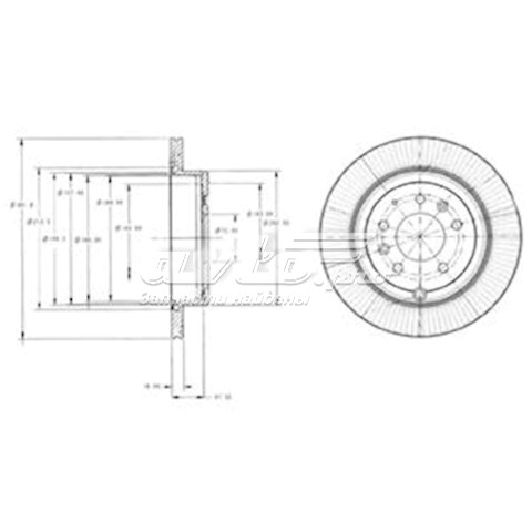 BG4336 Delphi tarcza hamulcowa tylna